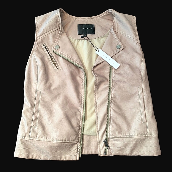 NWT Buy It Now PRICE Sanctuary vegan leather beige cream blush vest - Picture 5 of 10